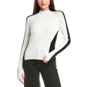 Wispr Womens Alpine Funnel Neck Silk-Blend Sweater, White